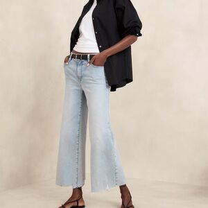 WIDE-LEG RAW-HEM DESTRUCT CROPPED JEAN